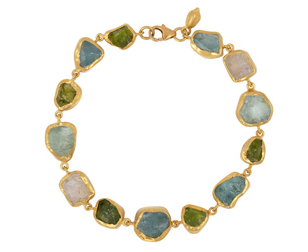 Aquamarine, Peridot and Moonstone Metamorphic Bracelet