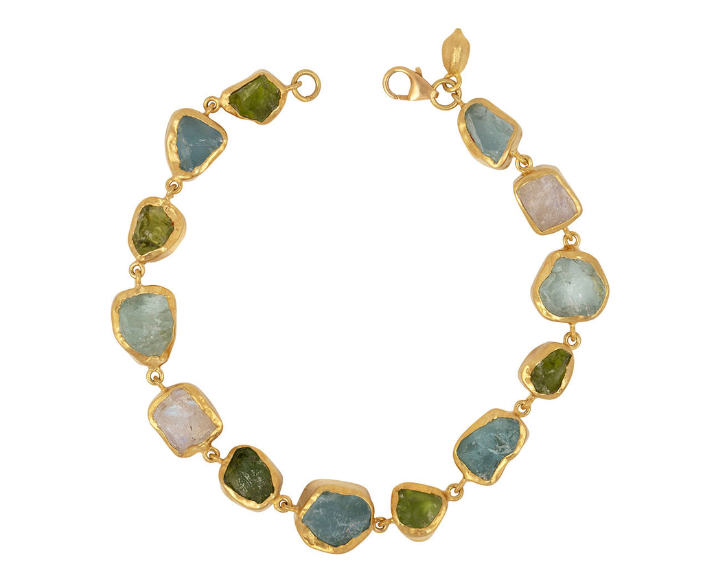 Aquamarine, Peridot and Moonstone Metamorphic Bracelet