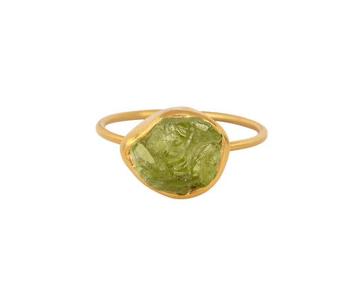 Uncut Peridot Metamorphic Cup Ring