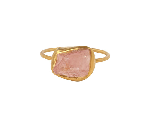 Uncut Rose Quartz Metamorphic Cup Ring