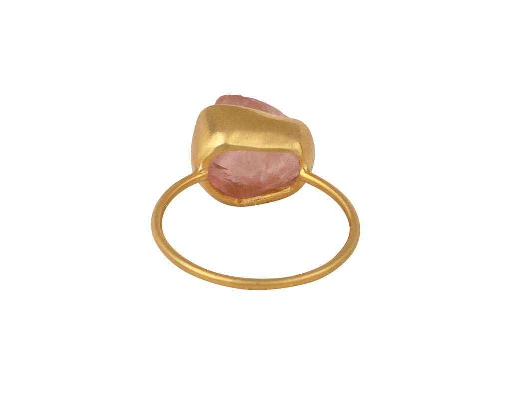 Uncut Rose Quartz Metamorphic Cup Ring