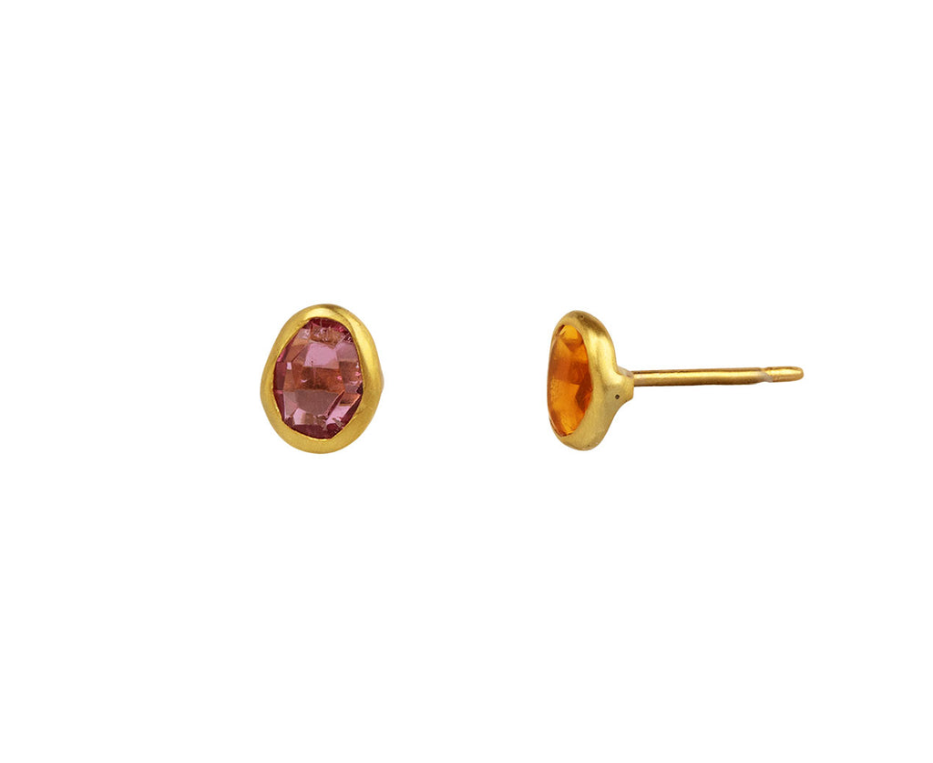 A New Day Classic Pink-Orange Fire Opal Stud Earrings