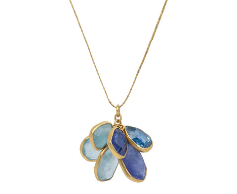 Mixed Blue Eye of the Peacock Colette Pendant Necklace