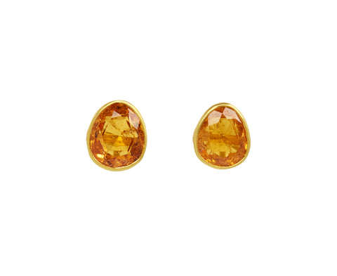 Orange Garnet Hanabi Stud Earrings