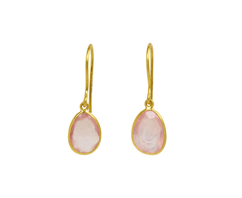 Rose Quartz Hanabi Drop Earrings