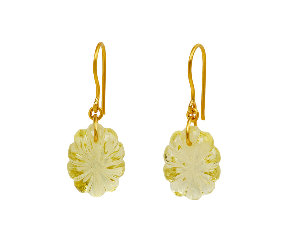 Lemon Quartz Carnival Bubble Cut Drill & Loop Drop Earrings