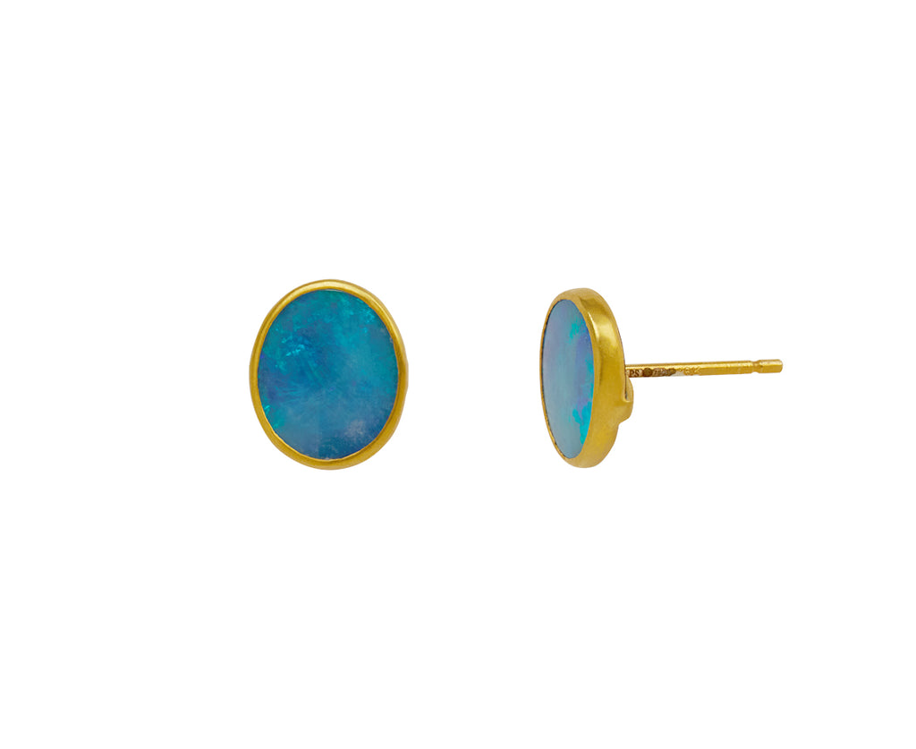 Pippa Small Alectrona Collette Opal Stud Earrings - side