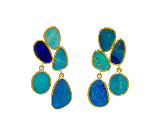 Pippa Small Alectrona Puzzle Opal Drop Stud Earrings