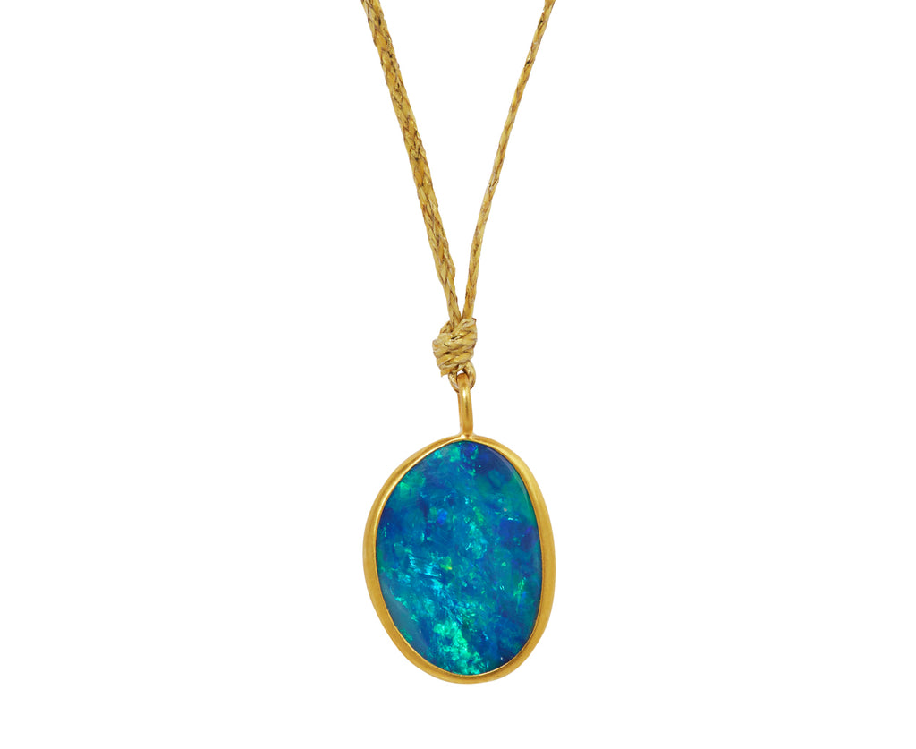 Pippa Small Alectrona Opal Colette Pendant Necklace - closeup