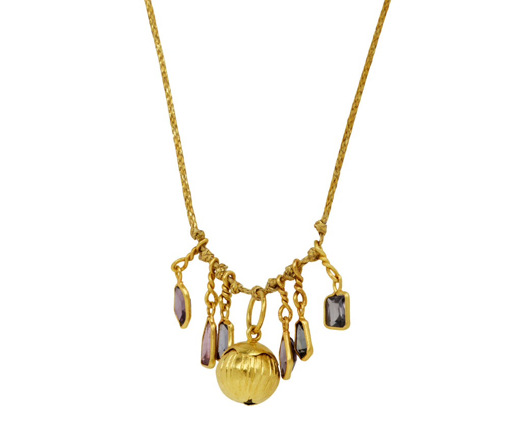 Spinel and Myanmar Single Bell Flower with Six Spinel Necklace
