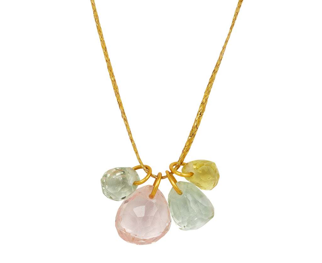 Mixed Stone Carnival Quadruple Drill & Loop Pendant Necklace