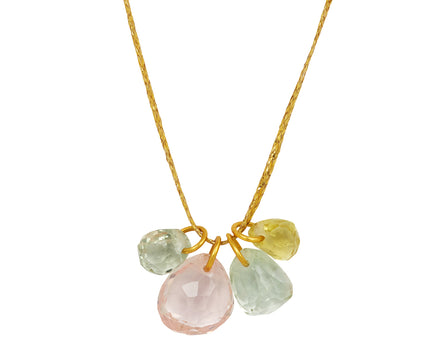 Mixed Stone Carnival Quadruple Drill & Loop Pendant Necklace