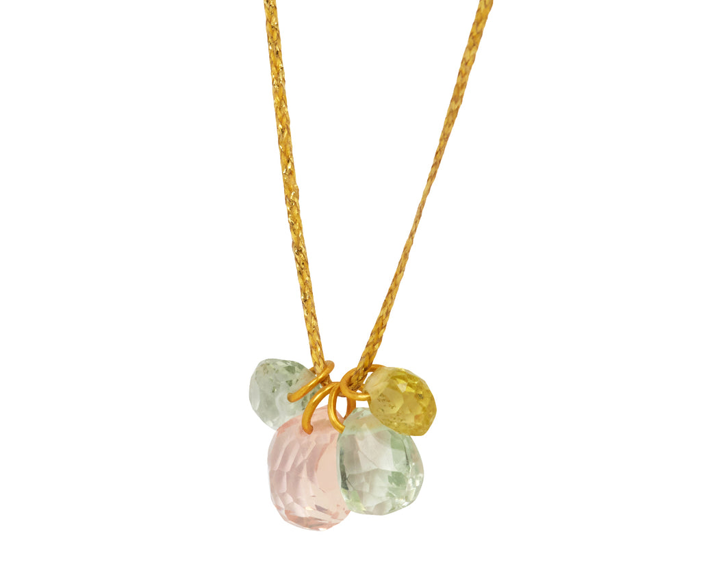 Mixed Stone Carnival Quadruple Drill & Loop Pendant Necklace