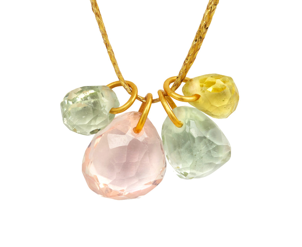 Mixed Stone Carnival Quadruple Drill & Loop Pendant Necklace