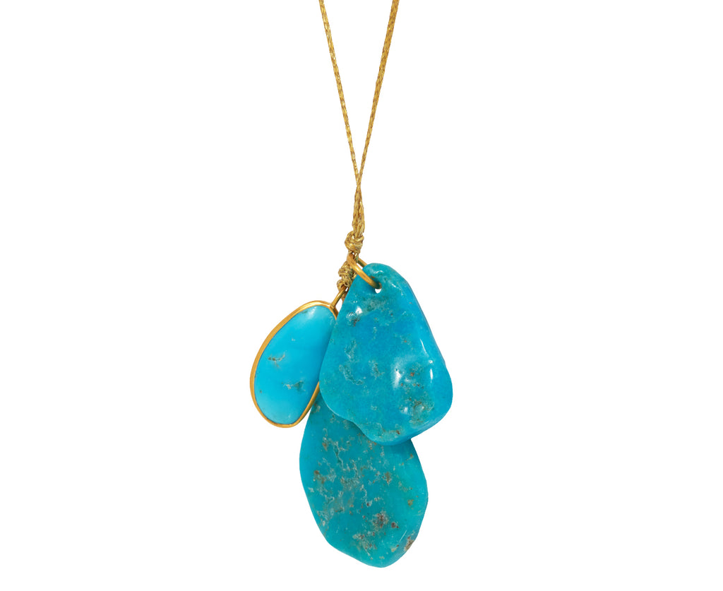 Pippa Small Hathor Triple Turquoise Colette Pendant Necklace - side