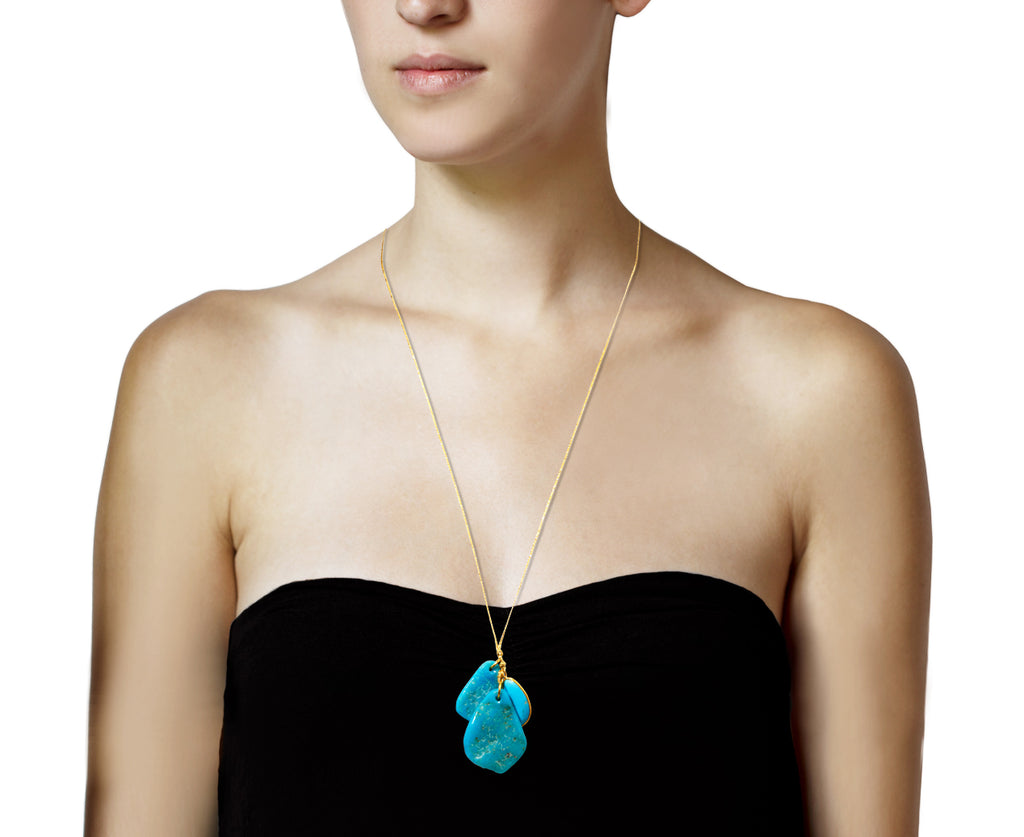 Pippa Small Hathor Triple Turquoise Colette Pendant Necklace - profile