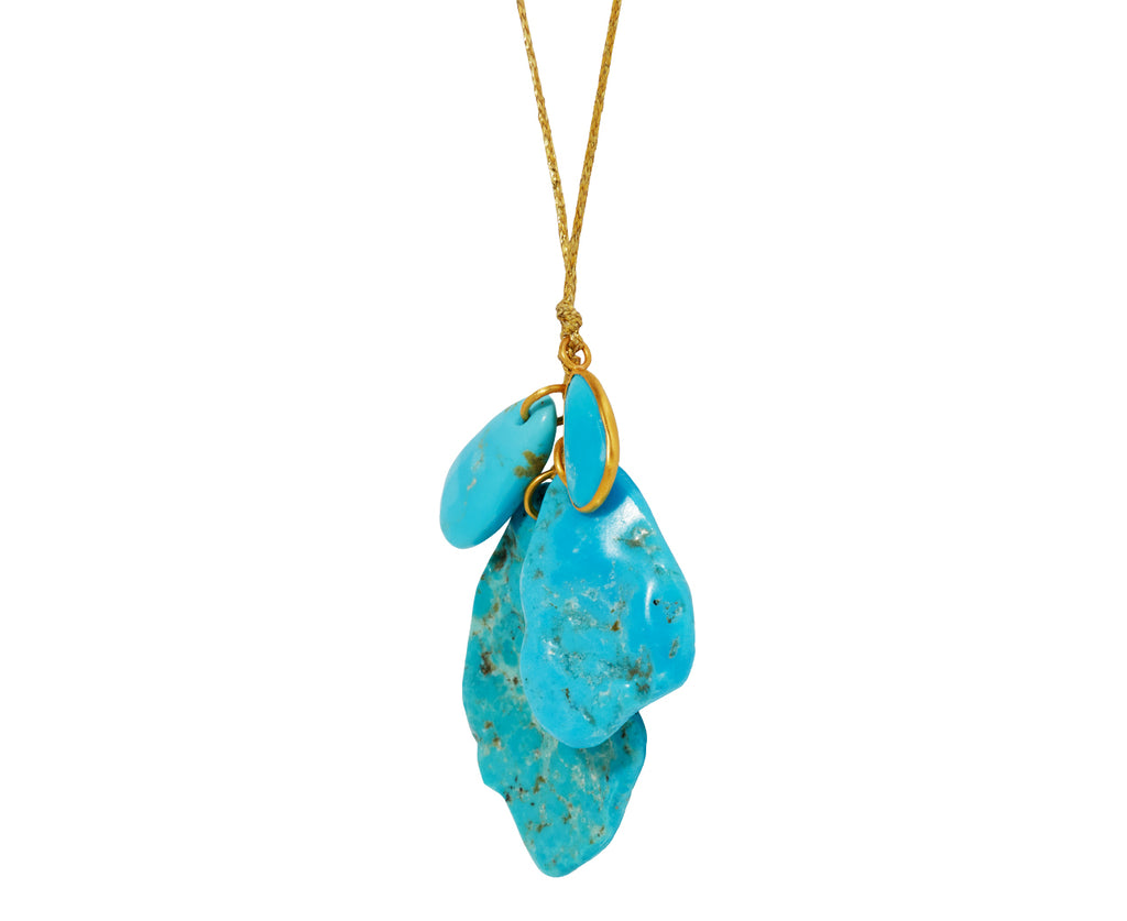 Pippa Small Hathor Quadruple Turquoise Colette Pendant Necklace - side