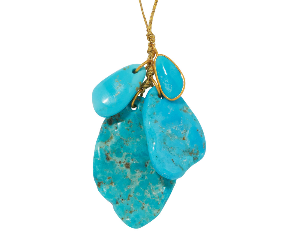 Pippa Small Hathor Quadruple Turquoise Colette Pendant Necklace - closeup