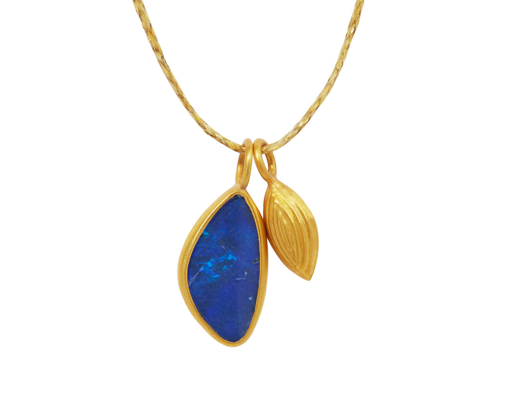Pippa Small Alectrona Opal and Seed Colette Pendant Necklace - closeup