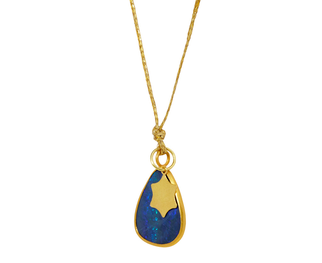 Pippa Small Alectrona Opal and Star Colette Pendant Necklace - side