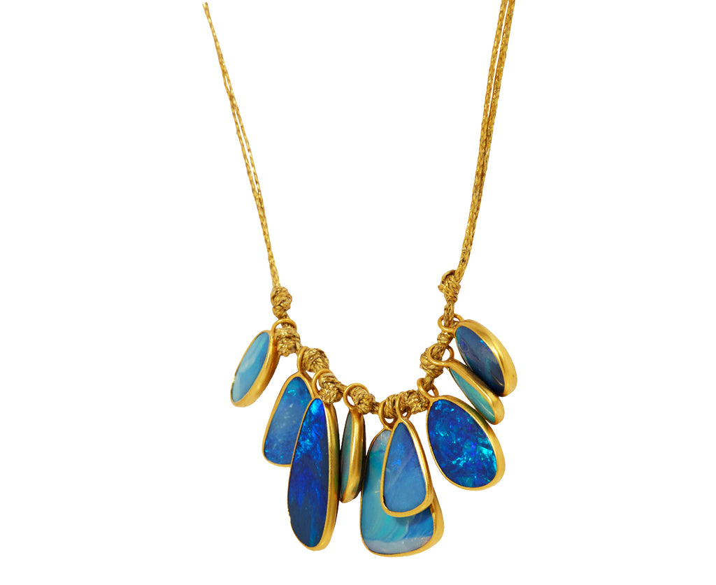 Pippa Small Alectrona Nine Opal Colette Pendant Necklace - side