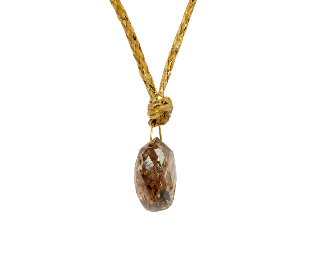 Pippa Small Zeus Drill and Loop Diamond Pendant Necklace - closeup