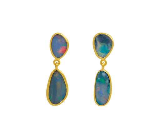 Pippa Small Alectrona Opal Drop Stud Earrings