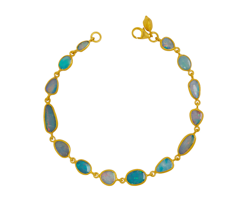 Pippa Small Alectrona Opal Full Stone Bracelet - clasp open