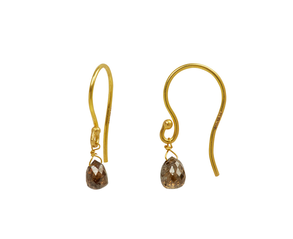 Pippa Small Zeus Drill and Loop Diamond Drop Earrings - side