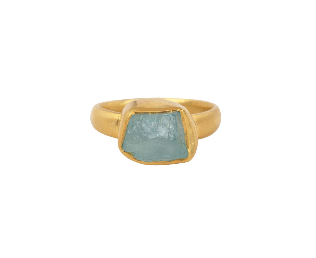 Uncut Aquamarine Metamorphic Greek Ring