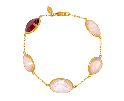 Pink Agra Five Stone Bracelet