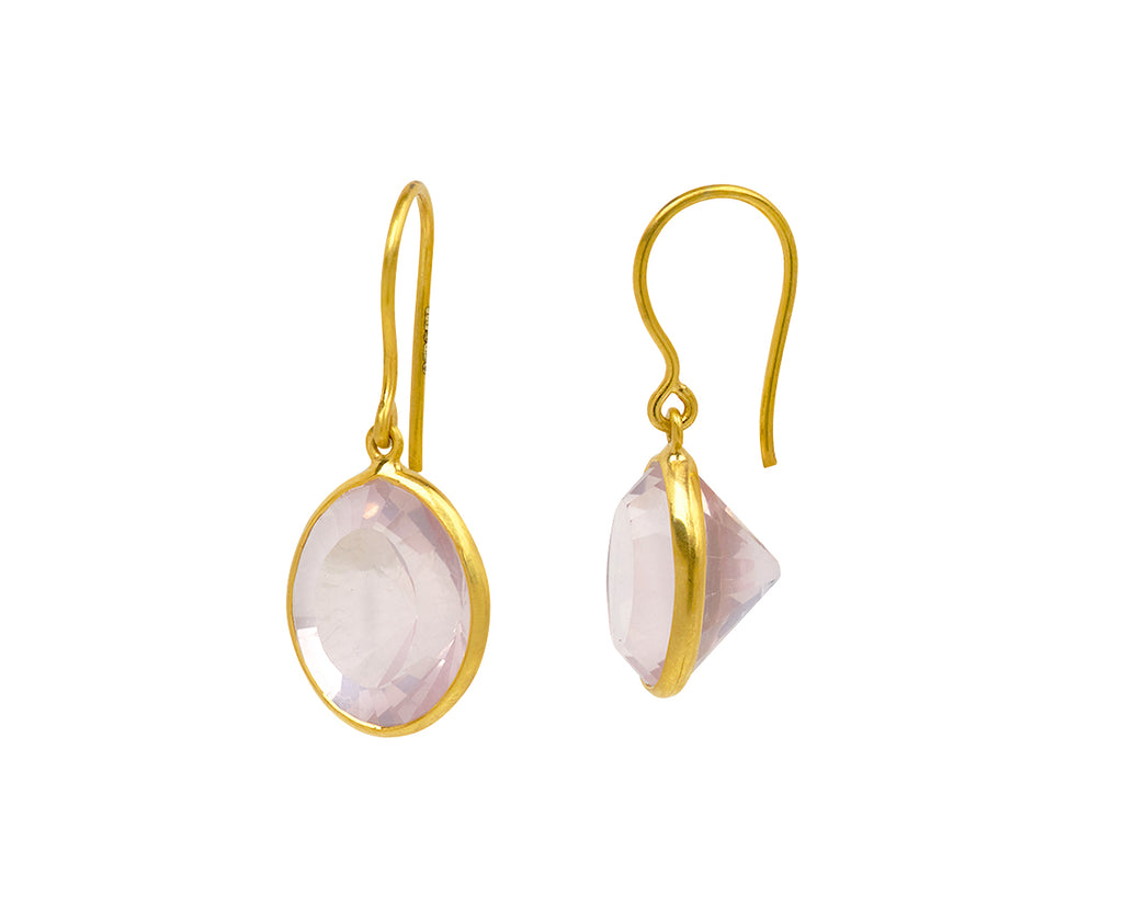 Rose Quartz Pink Agra Drop Earrings