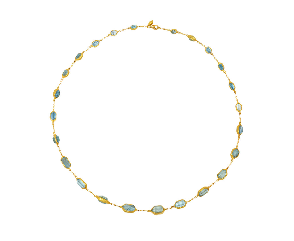 Aquamarine Cerulean Full Stone Necklace