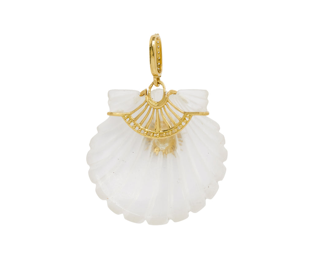 White Rock Crystal and Diamond Sunburst Shell Pendant ONLY