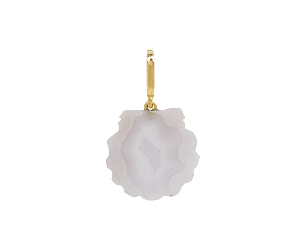 Small Pale Lavender Agate Shell Pendant ONLY