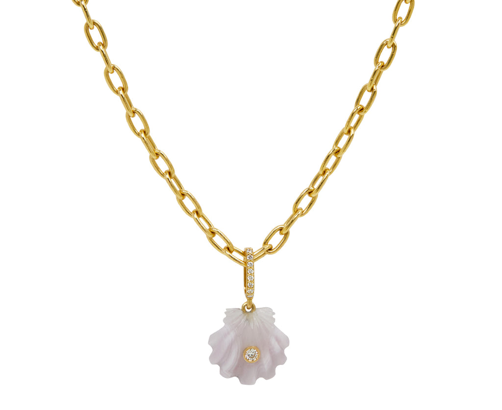 Small Lavender Laguna Agate Shell Pendant ONLY