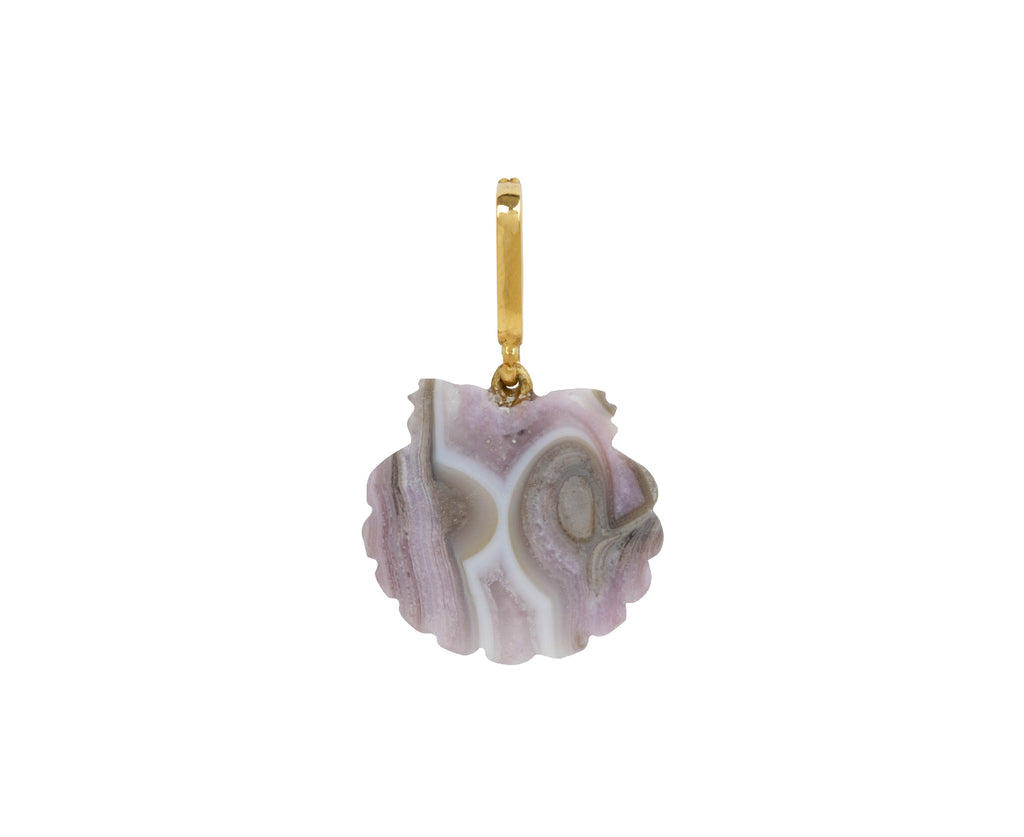 Small Lavender Agate and Diamond Scallop Pendant ONLY