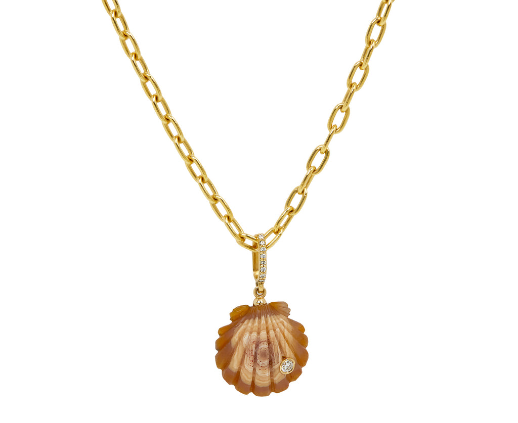 Laguna Agate Scallop Shell Pendant ONLY