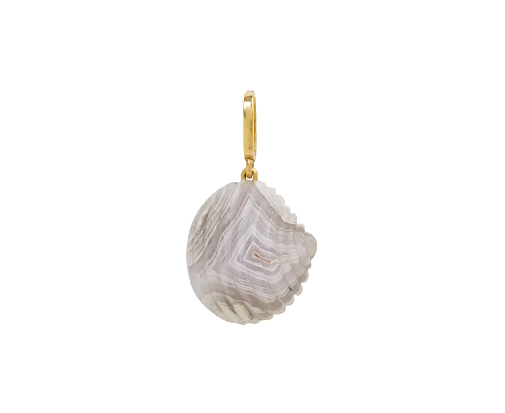 Small Lavender Agate and Diamond Shell Pendant ONLY