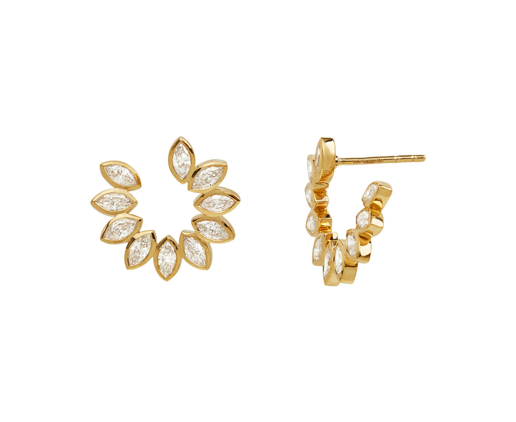 Marquise Diamond Crescent Earrings - TWISTonline 