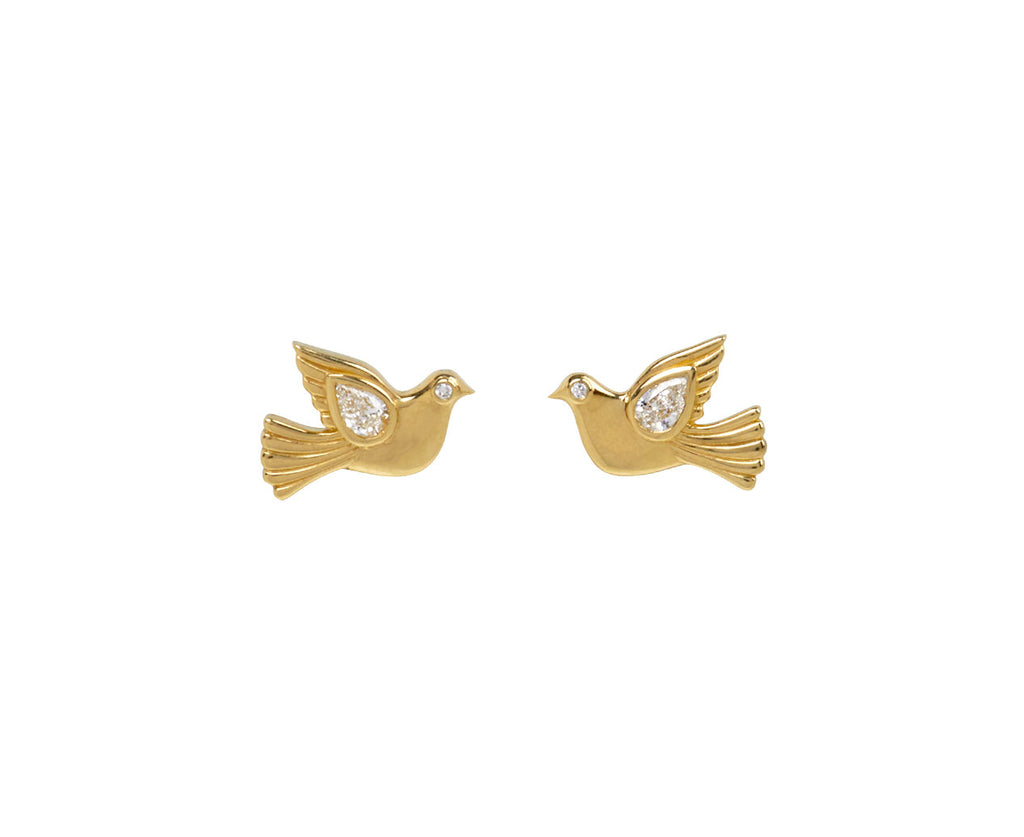 Diamond Dove Stud Earrings