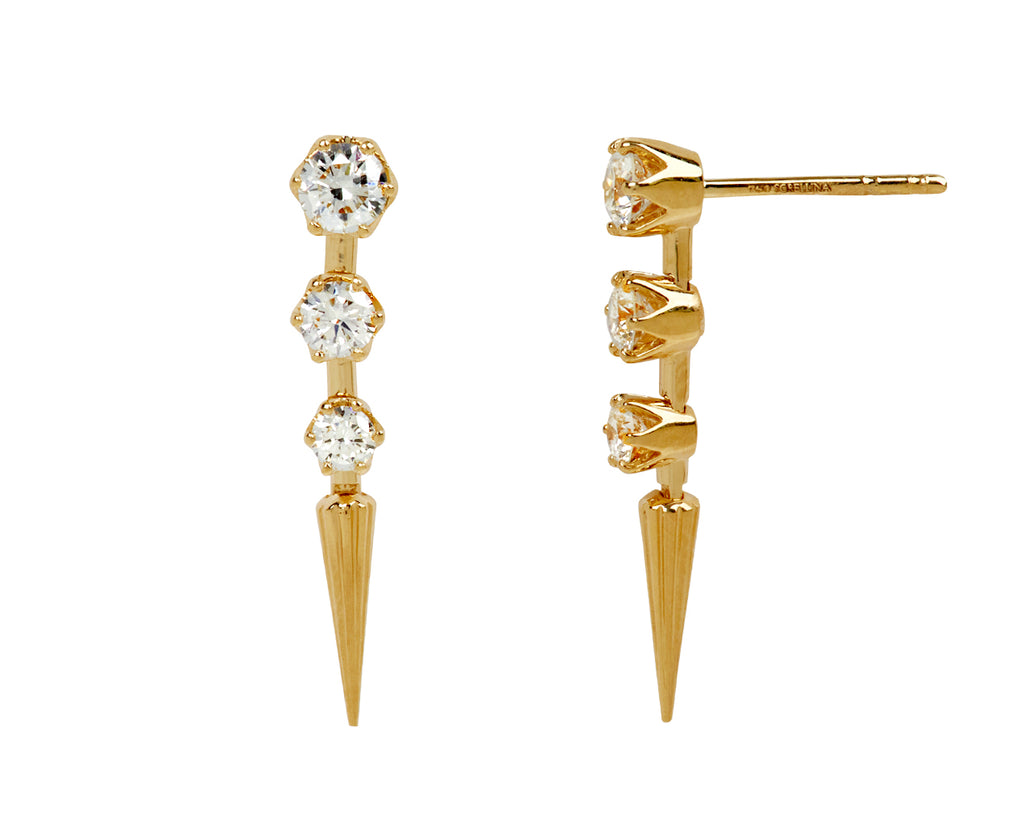 Sorellina Diamond Mini Quill Earrings SIde