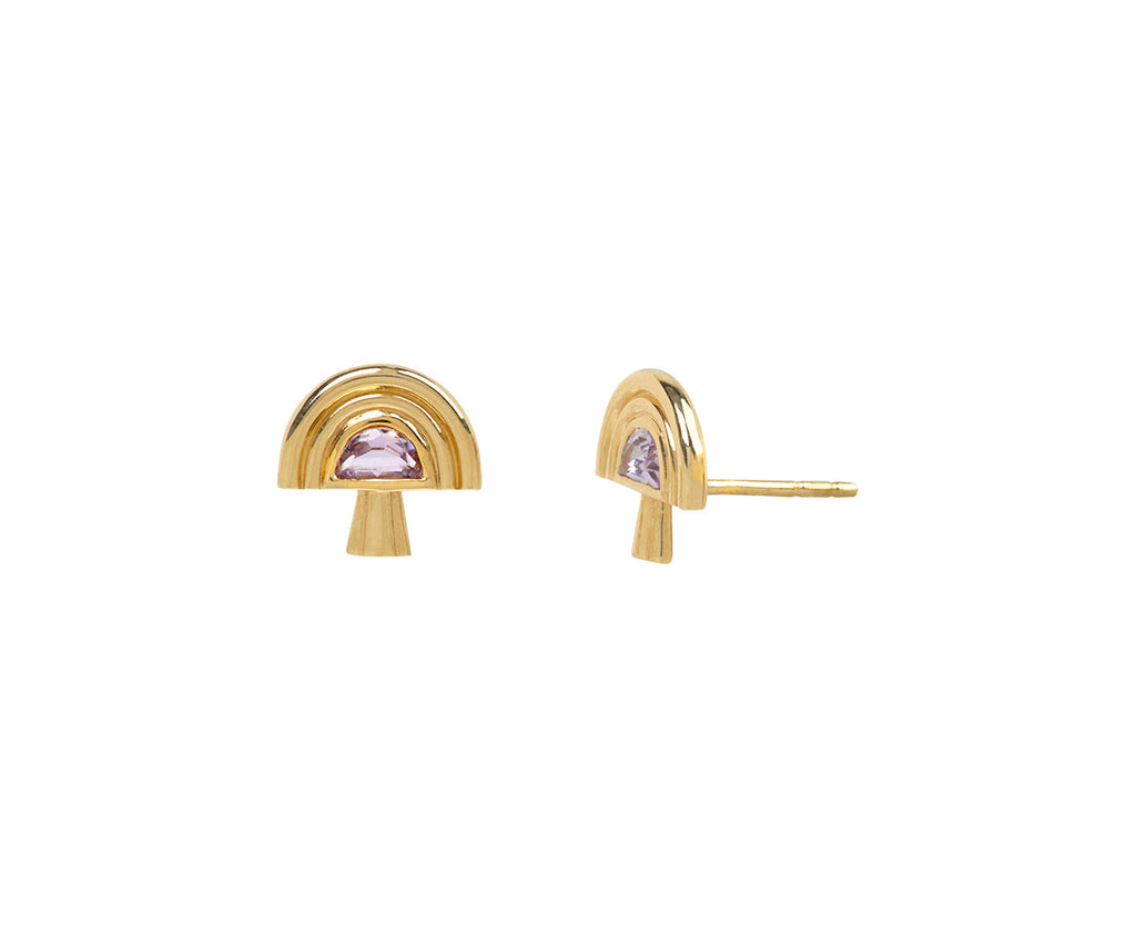 Amethyst Mushroom Stud Earrings