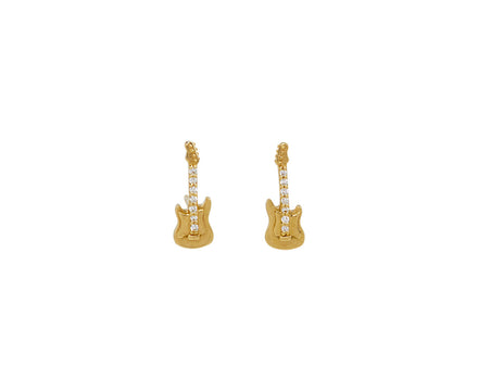 Tiny Diamond Guitar Stud Earrings