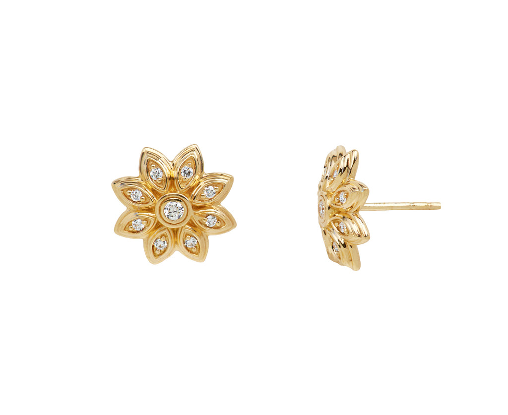 Sorellina Diamond Bloom Stud Earrings - angle