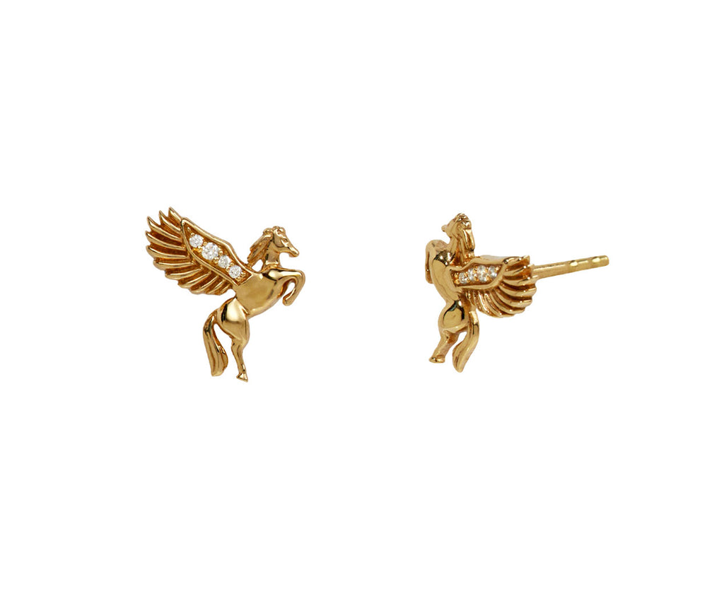 Diamond Pegasus Stud Earrings