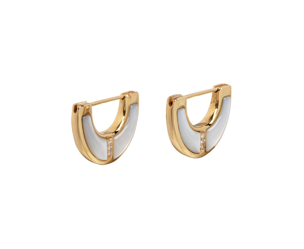 Mother of top pearl hoop earrings
