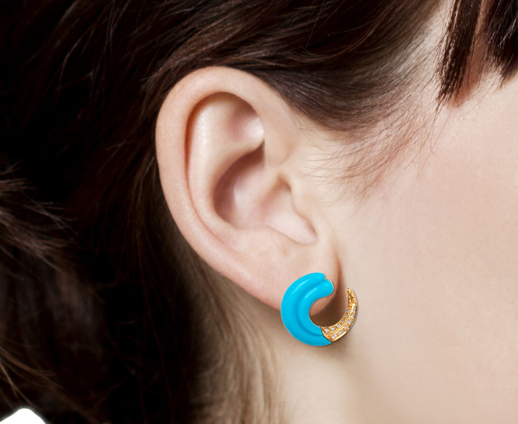 Turquoise discount shell earrings