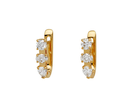 Multi-Shape Diamond Huggie Hoop Earrings