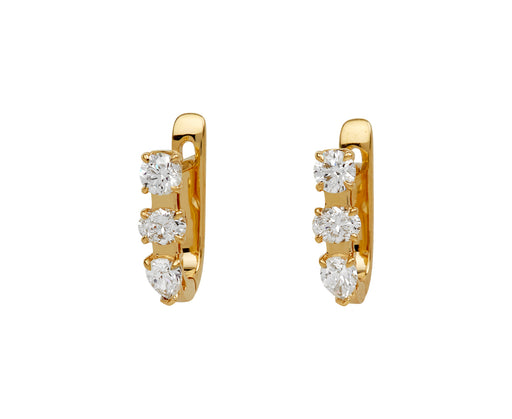 Multi-Shape Diamond Huggie Hoop Earrings